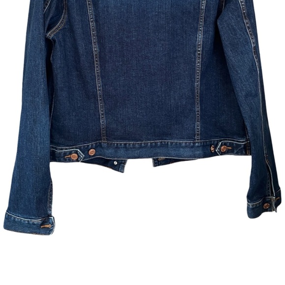 New Ann Taylor LOFT Classic Dark Wash Denim Jacket –Size L (fits M best) - Picture 7 of 11